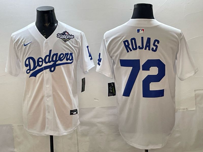 Men 2025 Los Angeles Dodgers #72 Rojas White Game Nike MLB Jersey style 0013
